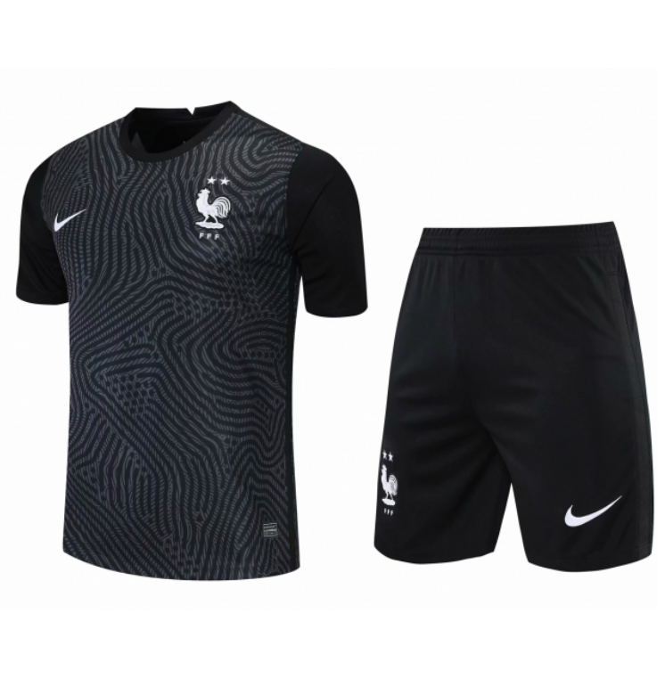 2021/22 Euro France Black Goalkeeper Soccer Kits Shirt with Shorts